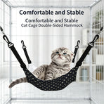 27x27cm Red Star Adjustable Cat Cage Hammock | Christmas Playful Fresh Gift | Cute Red Star Breathable Hanging Cat Bed for Kittens