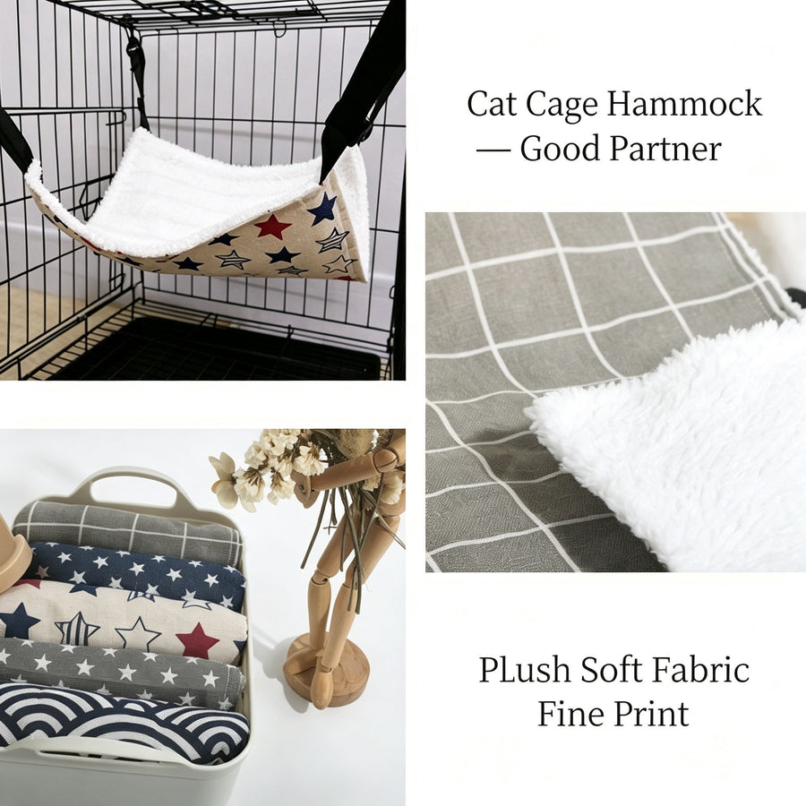 27x27cm Red Star Adjustable Cat Cage Hammock | Christmas Playful Fresh Gift | Cute Red Star Breathable Hanging Cat Bed for Kittens