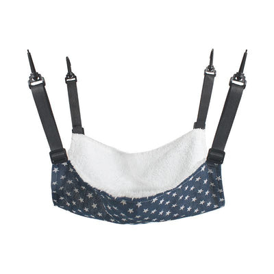 53x35cm Blue Star Adjustable Cat Hammock | Christmas Serene Plush Gift | Large Blue Star Fleece Hanging Cat Bed for Cat Cage