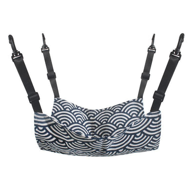 27x27cm White Blue Striped Adjustable Cat Cage Hammock | Christmas Fresh Breathable Gift | Crisp Striped Thin Hanging Cat Bed for Kittens