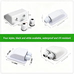 Black 7-Piece Curved Dual-Hole Solar PV Full Kit | Christmas Heavy-Duty RV Solar Gift | Complete ABS Bracket & Waterproof Roof Junction Box Set