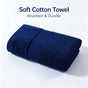 Blue 50x100CM Pure Cotton Bath Towel | Halloween Cool Daily Gift | 220G Solid Color Thick Large Towel, Absorbent for Adult Shower
