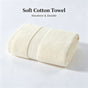 Cream White 50x100CM Pure Cotton Bath Towel | Christmas Elegant Household Gift | 220G Solid Color Soft Large Towel for Shower & Face Care