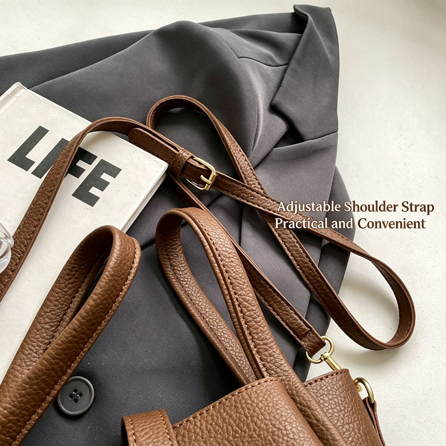 Suede Off‑White Women Retro Bucket Crossbody Bag | Christmas Soft Texture Gift | Niche High‑Sense Handheld Basket Style Shoulder Purse