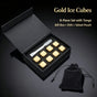 Premium Whiskey Ice Stone Gift Box | Holiday Housewarming Present | Gold Square 8‑Pack With Silicone Tongs,EVA Tray,Gift Box & Velvet Pouch