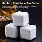 Premium Whiskey Ice Stone Gift Box | Holiday Housewarming Present | Gold Square 8‑Pack With Silicone Tongs,EVA Tray,Gift Box & Velvet Pouch