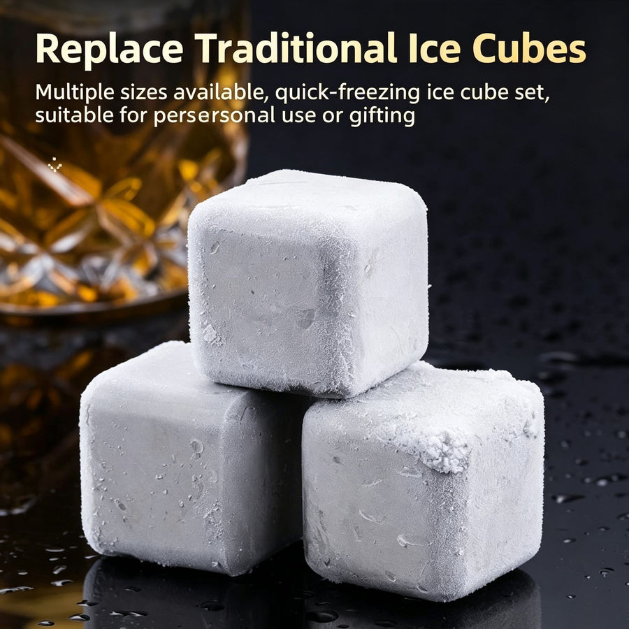 Premium Whiskey Ice Stone Gift Box | Holiday Housewarming Present | Gold Square 8‑Pack With Silicone Tongs,EVA Tray,Gift Box & Velvet Pouch