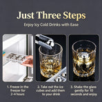 Premium Whiskey Ice Stone Gift Box | Holiday Housewarming Present | Gold Square 8‑Pack With Silicone Tongs,EVA Tray,Gift Box & Velvet Pouch