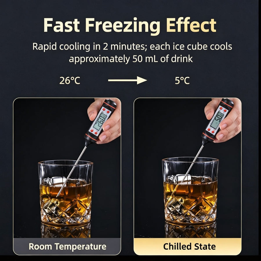 Premium Whiskey Ice Stone Gift Box | Holiday Housewarming Present | Gold Square 8‑Pack With Silicone Tongs,EVA Tray,Gift Box & Velvet Pouch