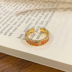 Enamel Drip‑Paint Pattern Open Ring | Christmas Jewelry Gift | Luxury Versatile Decorative Finger Band