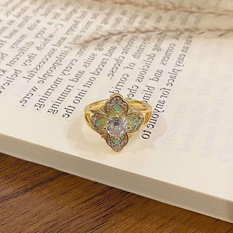 Light‑Luxury Drip‑Paint Enamel Finger Ring | Christmas Accessory Gift | Versatile Adjustable Open‑End Women Band