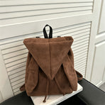Minimalist Angel Wings Hood‑Style Backpack | Halloween Travel Accessory | Unique Drawstring Shoulder Bag Brown