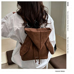 Minimalist Angel Wings Hood‑Style Backpack | Halloween Travel Accessory | Unique Drawstring Shoulder Bag Brown