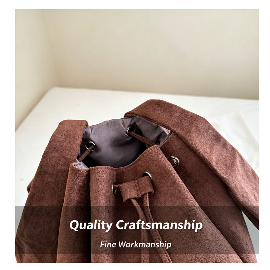 Minimalist Angel Wings Hood‑Style Backpack | Halloween Travel Accessory | Unique Drawstring Shoulder Bag Brown