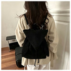 Unique Angel Wings Hood Drawstring Backpack | Christmas Outdoor Present | Minimalist High‑Look Shoulder Bag Black