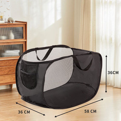Black Horizontal Laundry Hamper 2 PCS, Halloween Household Organizer Gift, Foldable Clothes Storage Bin