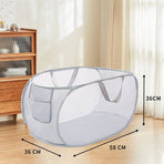 Grey Horizontal Laundry Hamper 2 PCS, Christmas Closet Storage Gift, Collapsible Laundry Basket