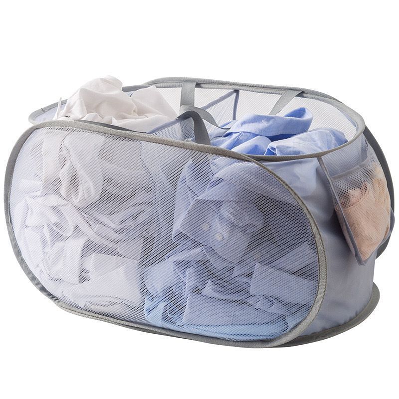 Grey 2‑Compartment Horizontal Laundry Hamper 2 PCS, Halloween Home Storage Gift