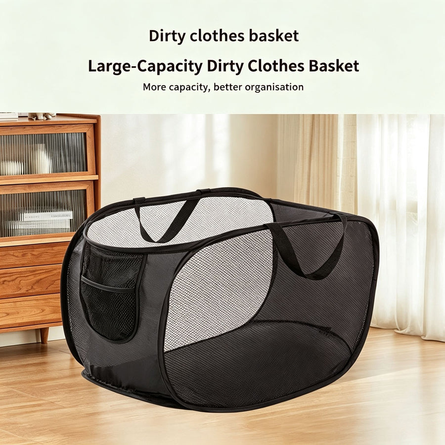 Black 3‑Compartment Horizontal Laundry Hamper 2 PCS, Christmas Multi‑Grid Storage Gift