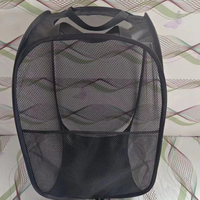 Round‑Mouth Black Vertical Laundry Hamper 2 PCS, Christmas Toy Storage Gift, Collapsible Clothes Bin