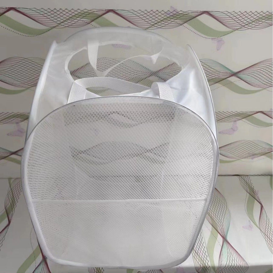 Round‑Mouth White Vertical Laundry Hamper 2 PCS, Christmas Household Storage Gift, Collapsible Clothes Organizer