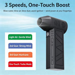 High‑Speed Brushless Mini Portable Turbo Fan, Handheld Wireless Blower for Outdoor Use, LED Light Blowing Function Storage Bag Packaging