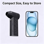 High‑Speed Brushless Mini Portable Turbo Fan, Handheld Wireless Blower for Outdoor Use, LED Light Blowing Function Storage Bag Packaging