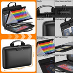 Fireproof Expanding File Folder A4 Document Organizer Portable Handheld File Bag, Christmas Office Gift, 38x28x9