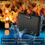 Fireproof Expanding File Folder A4 Document Organizer Portable Handheld File Bag, Christmas Office Gift, 38x28x9