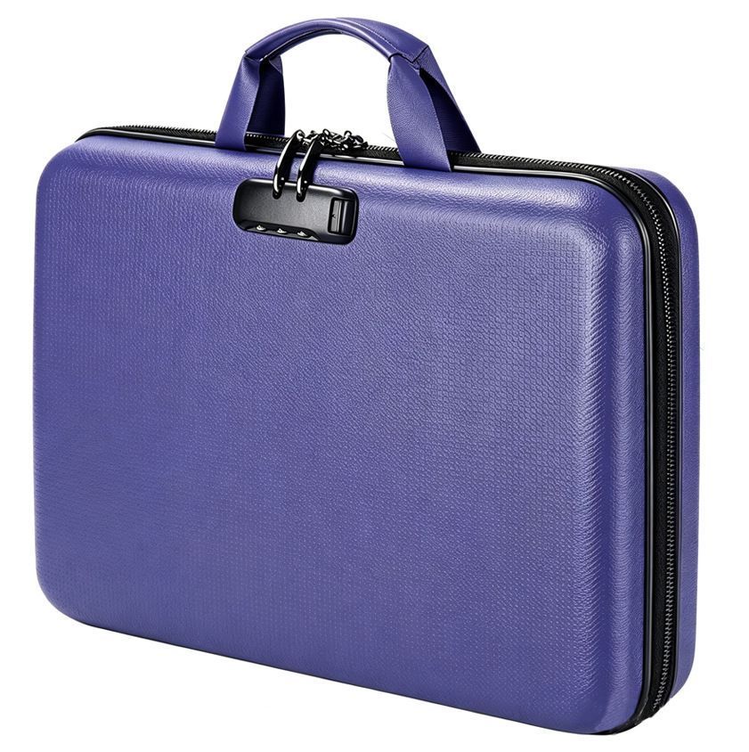 EVA Blue Fireproof Color Expanding File Folder A4 Portable Handheld Document Bag, Halloween Document Storage Supply, 38x28x9