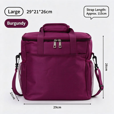 Portable Waterproof Insulated Meal Carry Bag, Large Size Keep Food Warm For Commuter & Picnic Trip, Holiday Outdoor Meal Prep Accessory, Purple Large