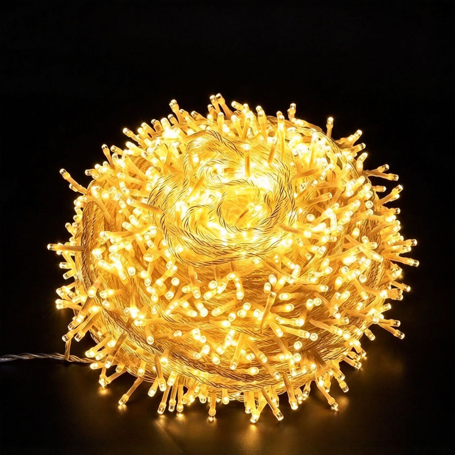 Bright Twinkle Star LED String Lights Plug‑in Design, Waterproof For Garden Tree & Camping Atmosphere Layout, Halloween Patio Decor Supply, 20M 200Leds Warm White