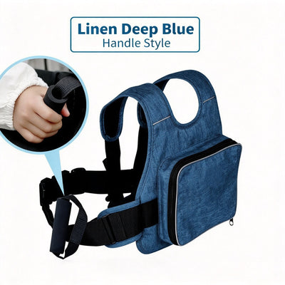 E‑Bike Motorcycle Cycling Secure Anti‑Drop Harness With Handle Dark Blue Storage Bag, Front Rear Available Fixed Binding Strap, Holiday Outdoor Riding Safety Tool