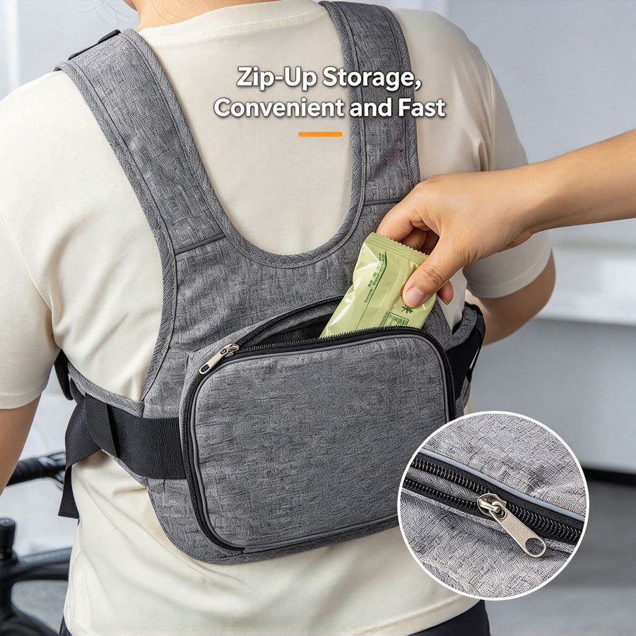E‑Bike Motorbike Cycling Anti‑Drop Safety Fixing Harness Black Storage Bag, Universal Front Rear Use Binding Strap, Holiday Outdoor Riding Secure Protective Gear