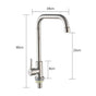 304 Stainless Steel Single Cold 7‑Shape Kitchen Tap Without Inlet Pipe Ball Bead Rotation Sink Faucet for Washing Basin Home Renovation Supply