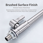 304 Stainless Steel Single Cold 7‑Shape Kitchen Tap Without Inlet Pipe Ball Bead Rotation Sink Faucet for Washing Basin Home Renovation Supply