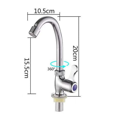 ABS Plastic Oblique Bend Single Cold Kitchen Faucet With Iron Bend Pipe Without Inlet Pipe Single Water Outlet Tap for Sink Bathroom Household Hardware