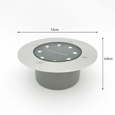 2Pcs Solar 8LED Cast‑Aluminum In‑Ground Lights White Light Outdoor Lawn Buried Lamp Courtyard Villa Christmas Landscape Decor Fixture