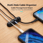 Black 5‑Hole Cable Holder Clips 3Pcs Desktop Data Charging Cord Management Fixer, Tidy Desk Storage Organizer Practical Xmas Gift For Home User