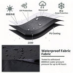 210D Black PU Coated Rectangular Patio Cover 300x250x90cm, Windproof Anti-Fading Outdoor Table Protector, Durable Garden Furniture Shield, Christmas Halloween Gift