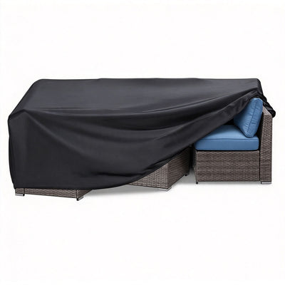 210D Black PU Coated Square Patio Table Protector 300x300x90cm, Windproof Waterproof Garden Furniture Cover, Anti Aging Outdoor Square Table Cover, Christmas Halloween Gift
