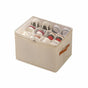 Foldable Fabric Shoe Storage Box Beige Divided Compartment Dustproof Washable Organiser 1pc Home