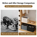 Zip-Top Non-Woven Shoe Organiser Box 43x32cm Black Clear Panel Dividers Orange Carry Handle Moisture-Proof Wardrobe Closet Tidy 1pc