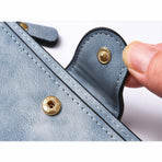 Pink Faux Leather Long Purse for Women Snap Fastening Flap Clutch Zip Coin Compartment Large Capacity Halloween Gift 1pc