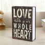 Metal Book-Shaped Cash Keeper 24cm Medium Love With Your Whole Heart Cover 3-Number Combination Lock 15.5cm Wide Halloween Gift 1pc