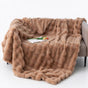Snuggle-Ready 70x100cm Faux Fur Knee Blanket in Coffee Brown - Smooth Fleece Reverse for Armchair Reading & Halloween Gift