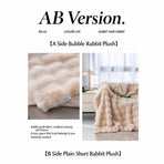 Spring Napping Essential: Ruby Red 100x160cm Textured Bunny Fur Throw Blanket with Fleece Reverse for Sofa & Bed Gifting