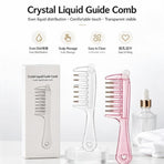 Women's Crystal Scalp Massage Comb Roller Oil Dispensing Purple W-Shape 6-Tooth Boxed Portable Meridian Head Massager Home Spa Gift