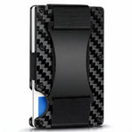 Anti-Theft Travel Wallet Glossy Carbon Fibre Card Holder Money Clip RFID Shield 1pc EDC Gift for Him