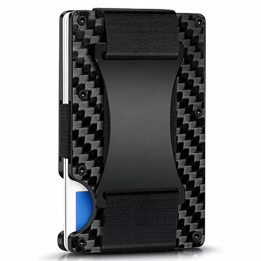 Anti-Theft Travel Wallet Glossy Carbon Fibre Card Holder Money Clip RFID Shield 1pc EDC Gift for Him